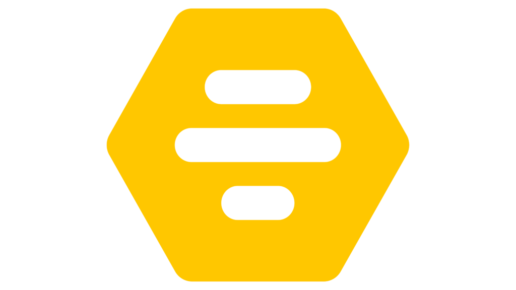 Bumble app yellow bee logo on a white background