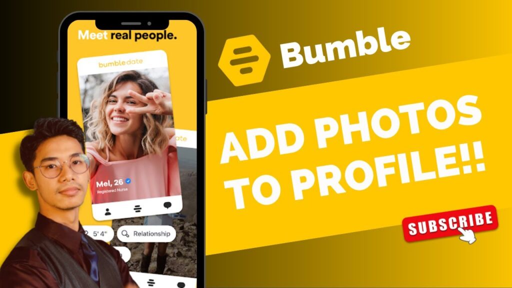 Bumble interface for uploading profile photos
