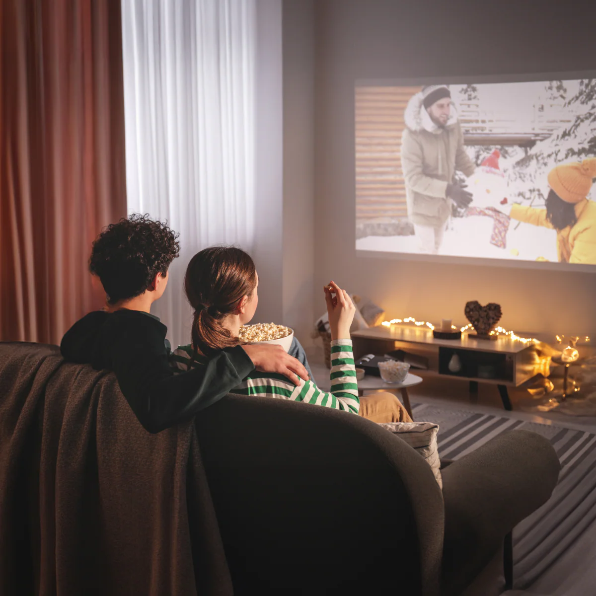A Mini Projector for Romantic Home Movie Nights