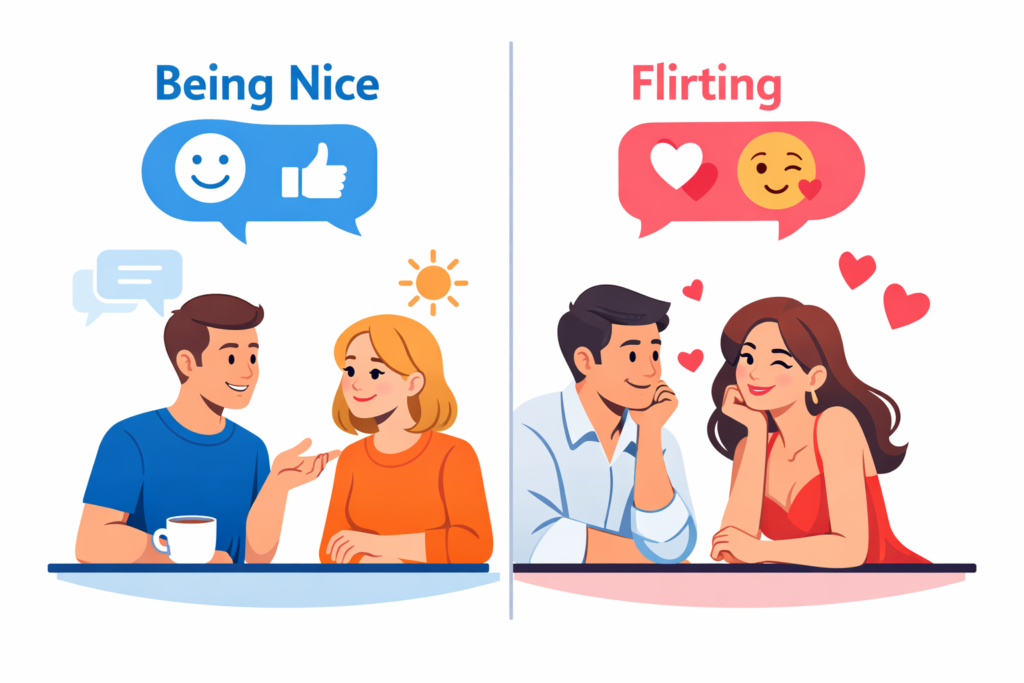 Flirting vs being nice in dating communication