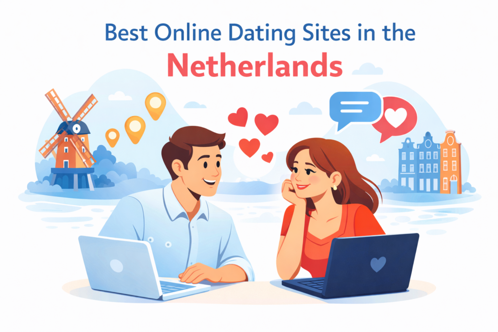 Illustration representing online dating sites in the Netherlands for meaningful connections