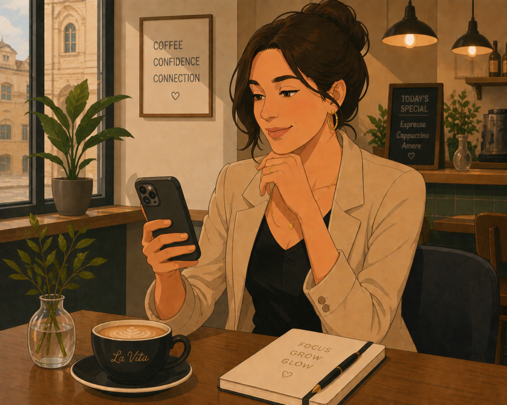 Best dating apps for women over 30 — illustration of a confident woman browsing a dating app on her phone