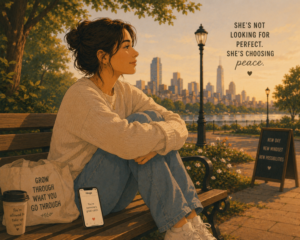How to deal with rejection in dating — illustration of a person processing disappointment and moving forward with confidence