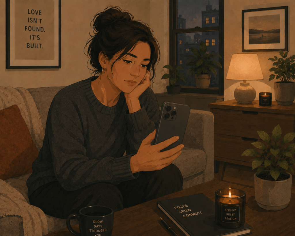What is ghosting — illustration of a person looking at their phone waiting for a message that never comes